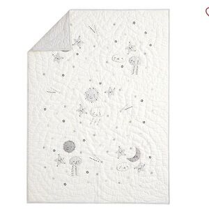 Pottery Barn Kids White and Gray Starry Quilt Sky crib or toddler bed size